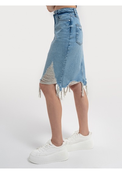 Slim Fit Kadın Etek Denim