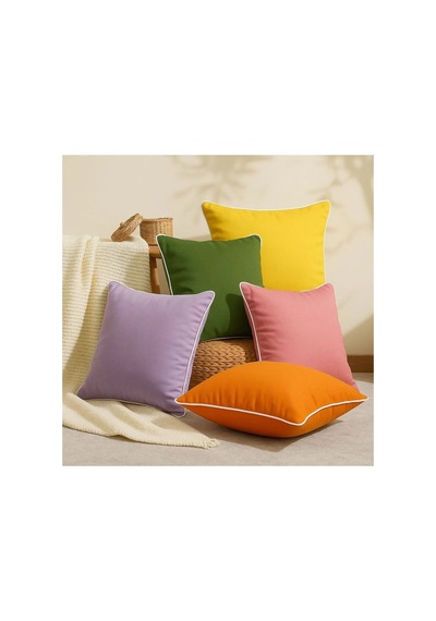 Turuncu Kırlent Kılıfı 2 Adet 45x45 Dekoratif Modern Kırlent