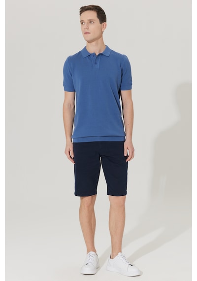 AC&Co / Altınyıldız Classics Erkek Lacı Slim Fit Dar Kesim Yan Cepli Chino  Şort Lacivert