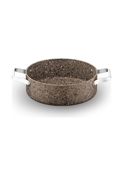 Brioni Stone Age Çizilmez Yanmaz Yapışmaz Terra 24 Cm Basık Tencere Kahverengi