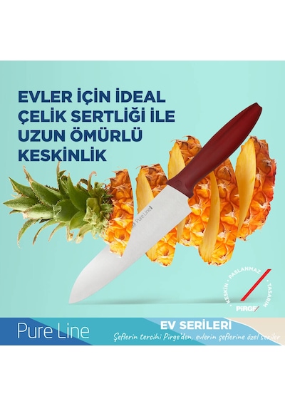 Pirge Pure Line Şef Bıçağı 19 CM - 48006 Bordo