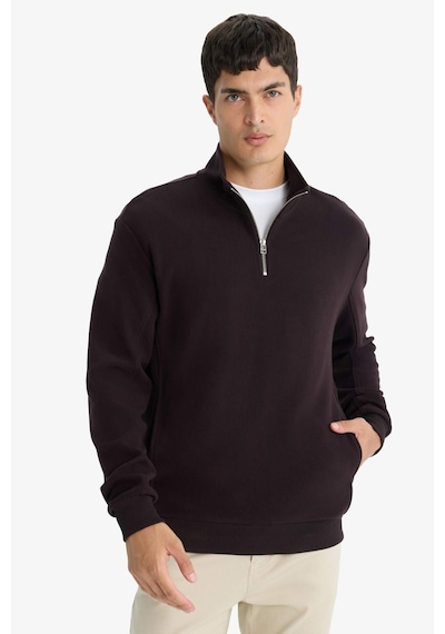Defacto Regular Fit Yarım Fermuarlı Sweatshirt E9629ax25aubn337 Kahve-bn337