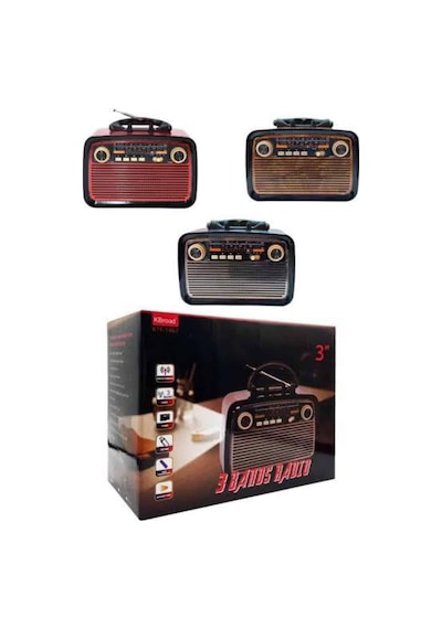 Nostaljik - 68 - Görünümlü Ahşap Radyo Tf Sd Usb Girişli Led - Ilkestor - Fener Işıklı