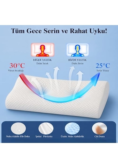 Visco Boyun Yastığı Boyun Düzleşmesi Için Tamamlayıcı Ve Ergonomik Tasarım Lüks Ve Konforlu Uyku Yastığ Genel