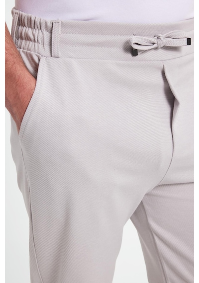 Tudors Erkek Slim Fit Pamuklu Beli Bağlamalı Yan Cepli Katlamalı Paça Jogger Gri Pantolon-42321 gri