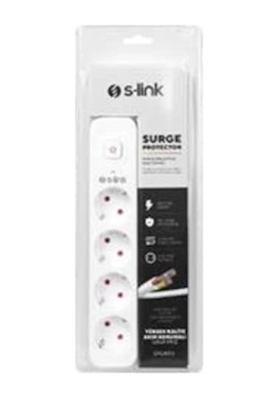 S-link Spg401s 1.5m 1.5mm 100 Yüzde Bakır 750 Joule 4 Lü Anahtarlı Akım Korumalı Priz Kdo