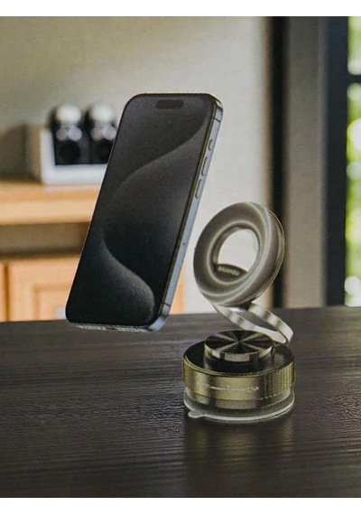 Metal Katlanabilir 360 Derece Dönebilir Vakumlu Manyetik Araç Ve Masaüstü Telefon Tutucu 2 Mixed