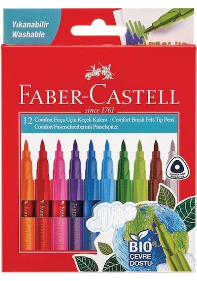 Faber-Castell Bio Plastik Gövdeli Comfort Keçeli Kalem 12'li