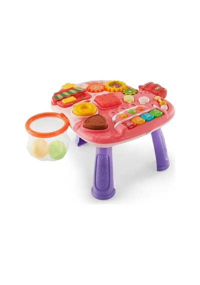 5 In 1 Multifunction Walker Pembe - Eğitici Bebek Aktivite Masası Ve İlk Adım Yürüteç
