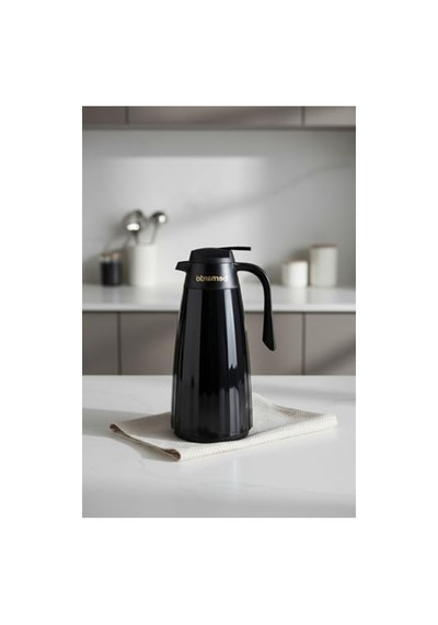 Siyah Cam Termos, 1.5 Litre Kapasite İle Sıcaklık Koruma Açık Beyaz