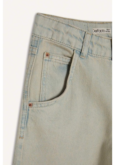 Defacto Wide Leg Geniş Paça Jean Pantolon Kız Çocuk D9128A825SP Mavi