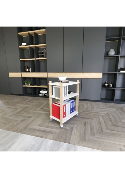 Zenith Çalışma Masası Kitaplık Takımı150cm Beyaz Meşe
