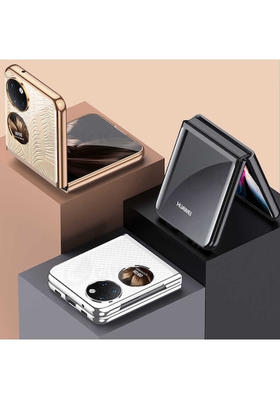 Rba Aksesuar Huawei P50 Pocket Kılıf Rba Kıpta Kapak - Siyah Siyah