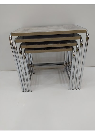 Zigon Sehpa 4'Lü Metal Model Transmisyon Nikelaj Ayak Ahşap Merme (422100091)