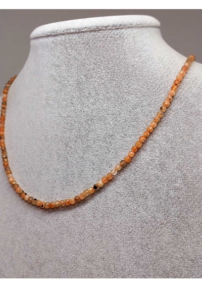 Güneş Taşı 3mm Kolye (Sabit Klipsli) Altın