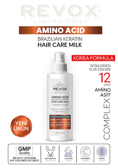 Amino Asit Brezilya Keratin Saç Bakım Sütü, Kolay Tarama, Dolgunluk, Yumuşaklık, Onarıcı Etki Dökülen
