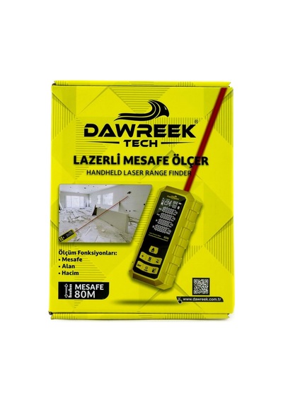 Dawreek Mesafe Ölçer H01 Yellow 80 Metre Dijital El Tipi Mesafe Ölçüm Cihazı