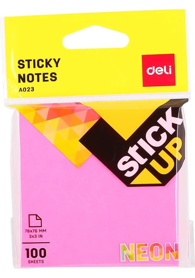 Deli Sticky Notes Yapışkanlı Not Kağıdı 76x76 Mm Neon 100 Sayfa A02302