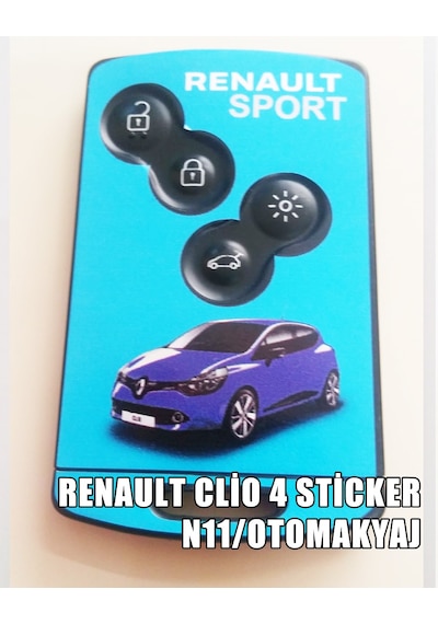 Renault Clio 4 Anahtarlık Sticker Etiket Kaplama Tuning Modifiye Monster - Sarı - Mavi - Rs