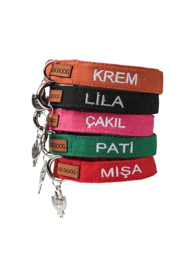 İsimli Kedi Tasması Kedi Boyun Tasması Ayarlanabilir Charm Dahil Değil Yeşil