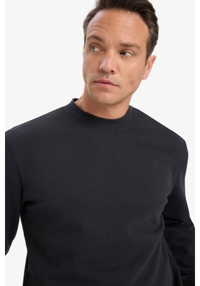 Defacto %100 Pamuk Regular Fit Bisiklet Yaka Sweatshirt E8339ax25auar235 Antrasit