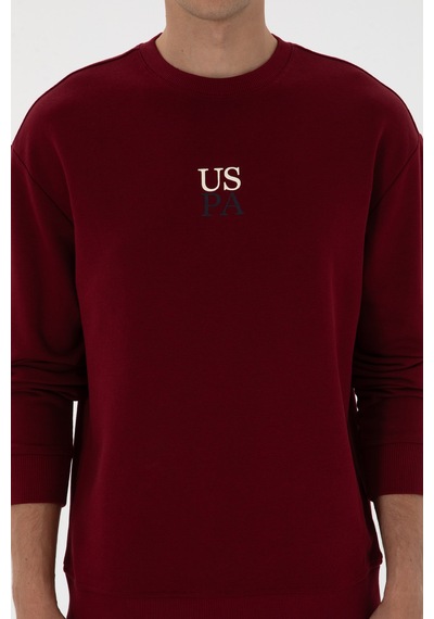 U.S. Polo Assn. Erkek Comfort Fit Bisiklet Yaka Bordo Basic Sweatshirt 50313760-VR014 U.S. Polo Assn. Erkek Comfort Fit Bisiklet Yaka Bordo Basic Sweatshirt 50313760-VR014