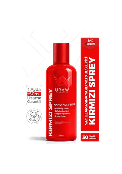 Uraw Saç Uzamasını Destekleyici ve Dökülme Karşıtı Kırmızı Sprey 125 ML