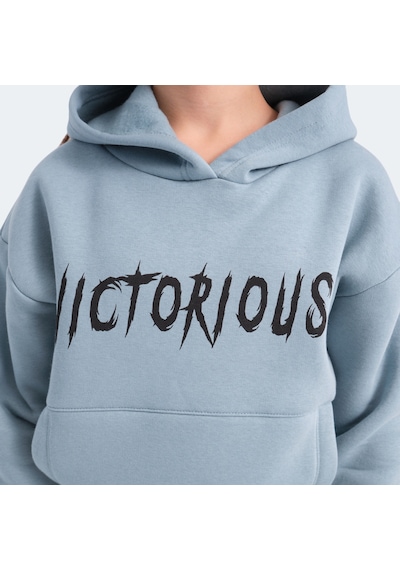 Slazenger  LEXUS Çocuk Kapüşonlu Cepli Mavi Sweatshirt