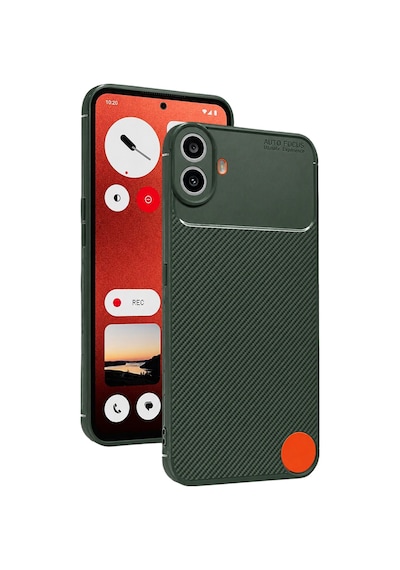 Nothing Phone Nothing Cmf Phone 1 Uyumlu Kılıf Karbon Tasarım Kamera Korumalı Silikon Telefon Kılıfı Kapak Koyu Yeşil