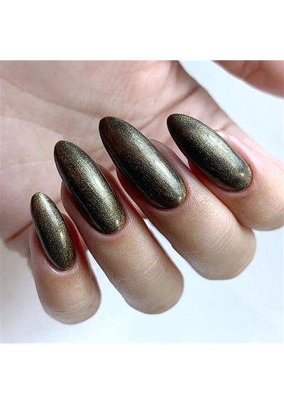 Patrisa Nail Mat Haki Yeşili Kalıcı Oje V13 Tpo Free 8 Ml Mikro Pırıltılı Mat Haki Yeşili