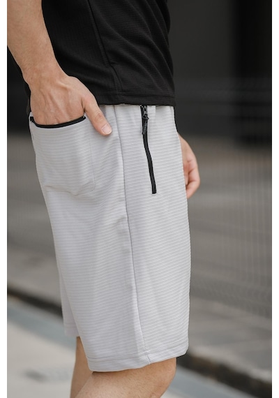 Oksit Sams Fermuarlı Detaylı Dokuma Slim Fit Likralı Erkek Bermuda Şort 001