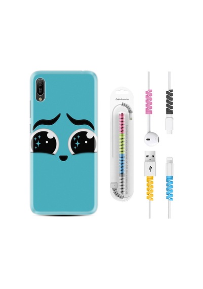 Huawei Y6 2019 Kılıf Kablo Koruyuculu Üzgün 1853