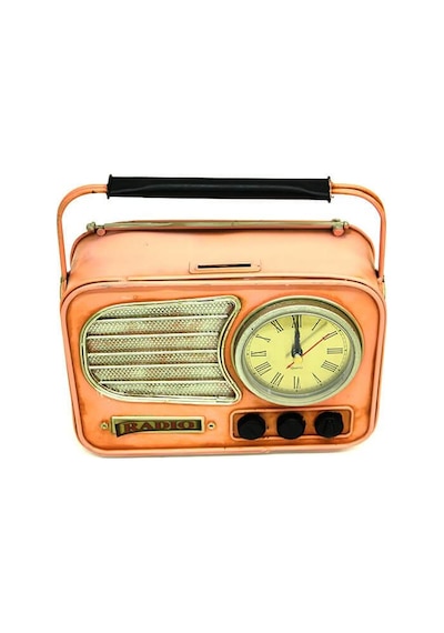 Dekoratif Metal Radyo Saat Masa Saati Vintage Ev Ofis Hediyelik Çok Renkli 43192283