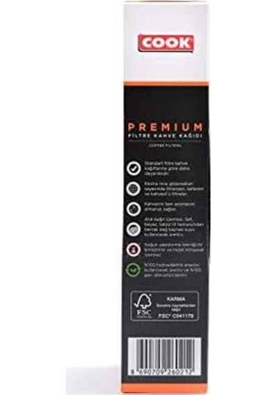 Premium Filtre Kahve Kağıdı - Ebat 2, 80 Adet Çelik