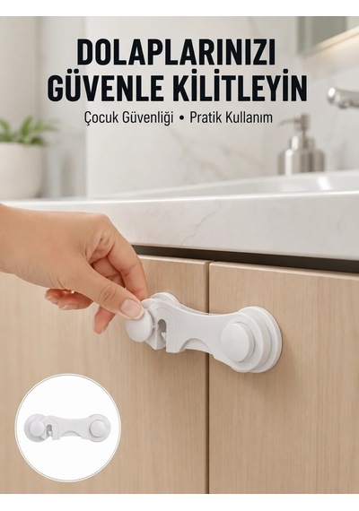 Lb 4 Adet Bebek Güvenlik Dolap Kilidi Çift Taraflı Bantlı Kolay Montajlı Emniyet Seti Yeni Nesil