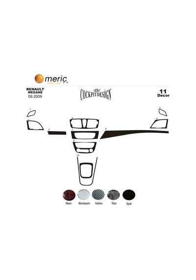 Meriç® Renault Megane 3 Ön Torpido Kaplama 11 Parça 2009-2016 (530157244) Meriç® Renault Megane 3 Ön Torpido Kaplama 11 Parça 2009-2016 (530157244)