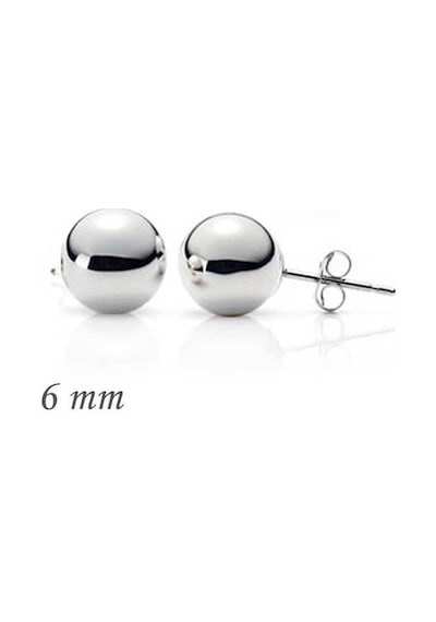 Gümüş Top Küpe - 6 Mm Gold - Rose Gold