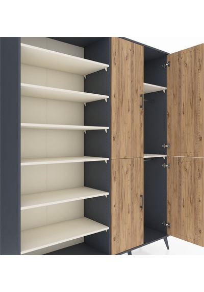Hyperion Gardrop 8 Raflı 4 Kapaklı 2 Askılı 176x44x221 Antrasit-çam/aytaşı Çam/aytaşı Hyperion Gardrop 8 Raflı 4 Kapaklı 2 Askılı 176x44x221 Antrasit-çam/aytaşı Çam/aytaşı