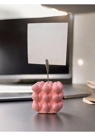 Sevgiliye Pembe Kalpli Bubble Fotoğraf Not Tutucu Pembe