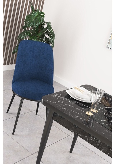 Canisa Concept Nil Serisi 70x110 Sabit Mutfak Masası Takımı Siyah Mermer Desen Masa 4 Lacivert Sandalye Lajivert Sandalyeler Siyah Masa Canisa Concept Nil Serisi 70x110 Sabit Mutfak Masası Takımı Siyah Mermer Desen Masa 4 Lacivert Sandalye Lajivert Sandalyeler Siyah Masa