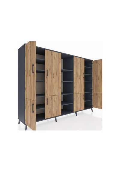 Hyperion Dolap 14 Raflı 8 Kapaklı 220x44x163 Antrasit-çam/antrasi Antrasit-çam/antrasit Hyperion Dolap 14 Raflı 8 Kapaklı 220x44x163 Antrasit-çam/antrasi Antrasit-çam/antrasit