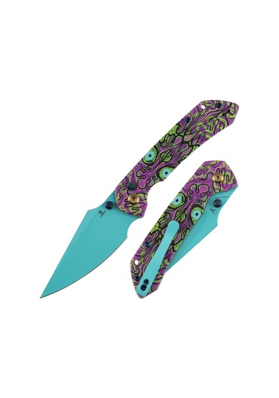 Tenable Fenrir Mor Ölümsüz Baskılı Jade G10 Sap Mavi Kaplamalı 14c28n Çelik Kamp Çakı T1034f9