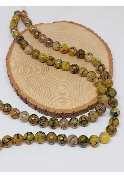 Akik Taşı Dizi 12mm 53364 Çok REnkli
