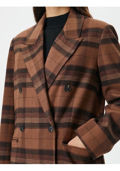 Koton Oversize Kaşe Kaban Uzun Kruvaze Düğmeli Cepli Kahverengi Ekose 4wak00029uw Kahverengi Ekoseli Koton Oversize Kaşe Kaban Uzun Kruvaze Düğmeli Cepli Kahverengi Ekose 4wak00029uw Kahverengi Ekoseli