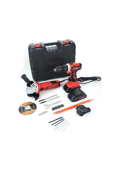 Kleco Ketm1875 18v/1.5ah. Akülü Darbeli Matkap Ve 750w Avuç Taşlama Set