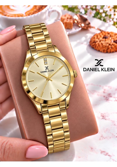 Daniel Klein Çelik Kordon 30 Mt Suya Dayanıklı Özel Tasarım Kadın Kol Saati + Bileklik Vs.blkt.1276 Sarı
