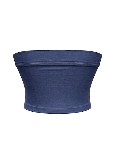 Mixray 2082 Kadın Straplez Basic Crop Top Bluz Lacivert