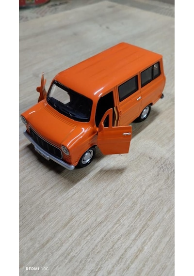 Nostaljik Metal Çek Bırak Ford Sesli Ve Işıklı Minibüs Turuncu 1/36 Ölçek Diğer