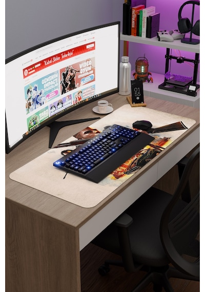 Mafia Kaymaz Dikişli Kauçuk Oyuncu Mousepad V3 - 90x40 Xxl Gaming Mouse Pad Fare Altlığı