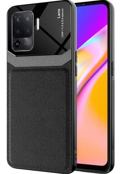 Oppo Reno 5 Lite Kilif Lens Deri Görünümlü Tpu Kapak 499749428
